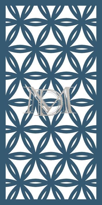 Panel decorativo de corte láser con el patrón clásico de geometría sagrada conocido como la Flor de la Vida.