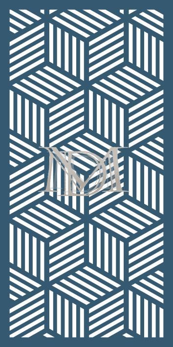 Diseño geométrico moderno con efecto óptico tridimensional de cubos rayados para arquitectura.