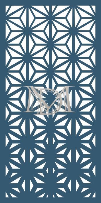 Panel decorativo moderno con patrón de repetición triangular estilo geométrico japonés.