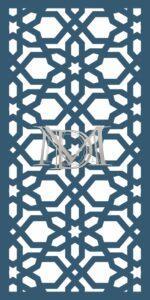 Celosía geométrica de inspiración islámica y andalusí para corte láser en metal.