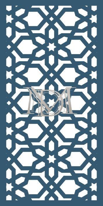 Celosía geométrica de inspiración islámica y andalusí para corte láser en metal.