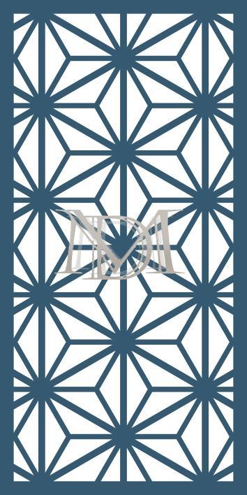 Diseño geométrico moderno con patrón de estrellas hexagonales inspirado en el estilo tradicional japonés Asanoha.