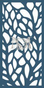 Panel decorativo de corte láser con patrón orgánico asimétrico inspirado en piedras naturales o cantos rodados.