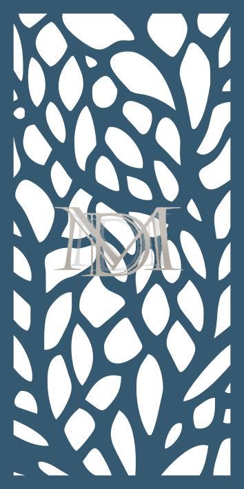 Panel decorativo de corte láser con patrón orgánico asimétrico inspirado en piedras naturales o cantos rodados.